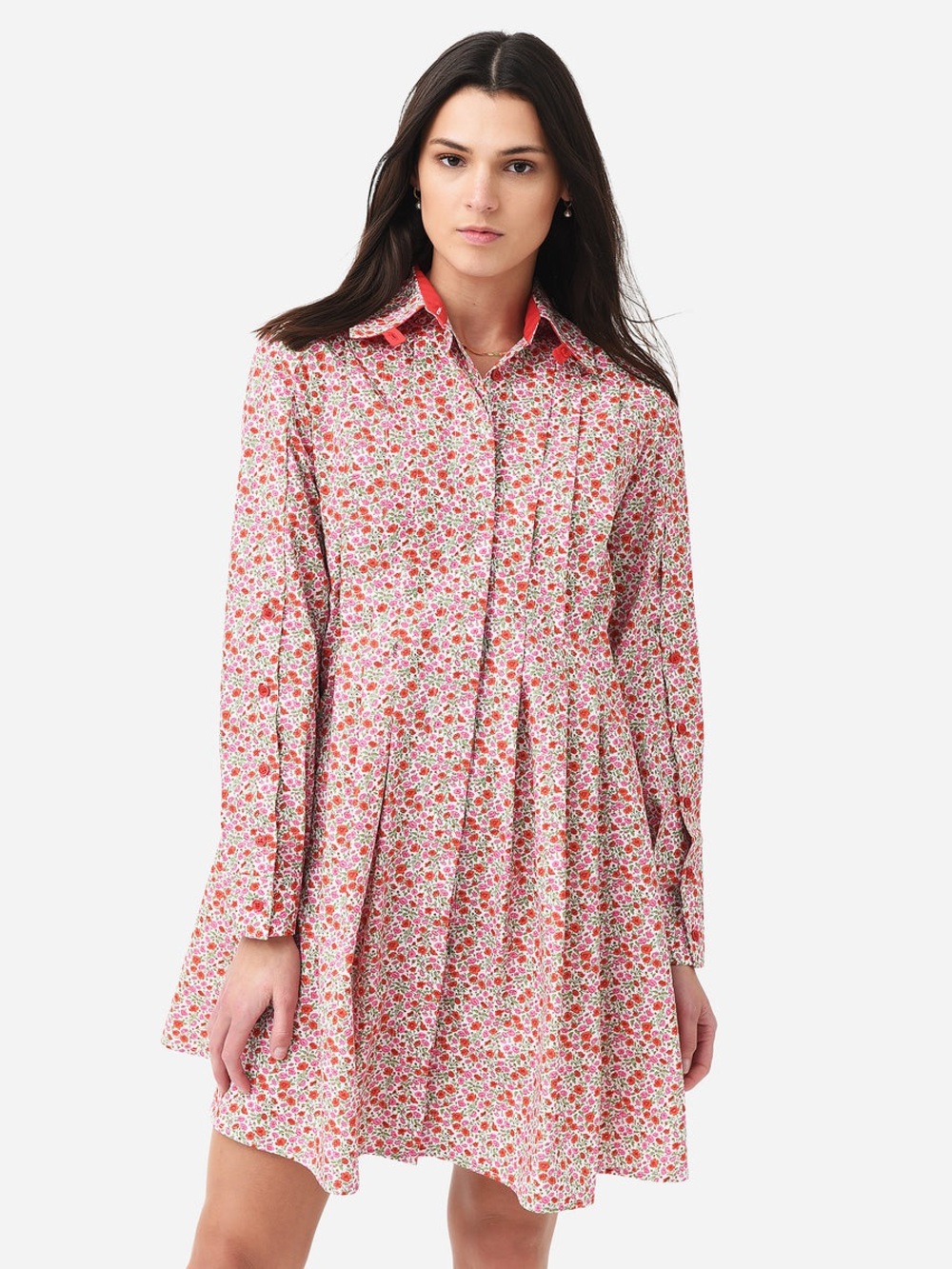 Evi Grintela The Shirt Dress Rosa Dress Size XS Ditsy Floral Long Sleeve Mini
